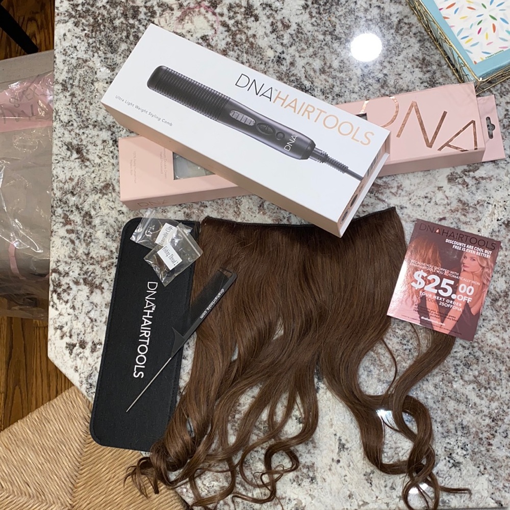 Never worn halo extensions w/ infrared curling and flat iron tool